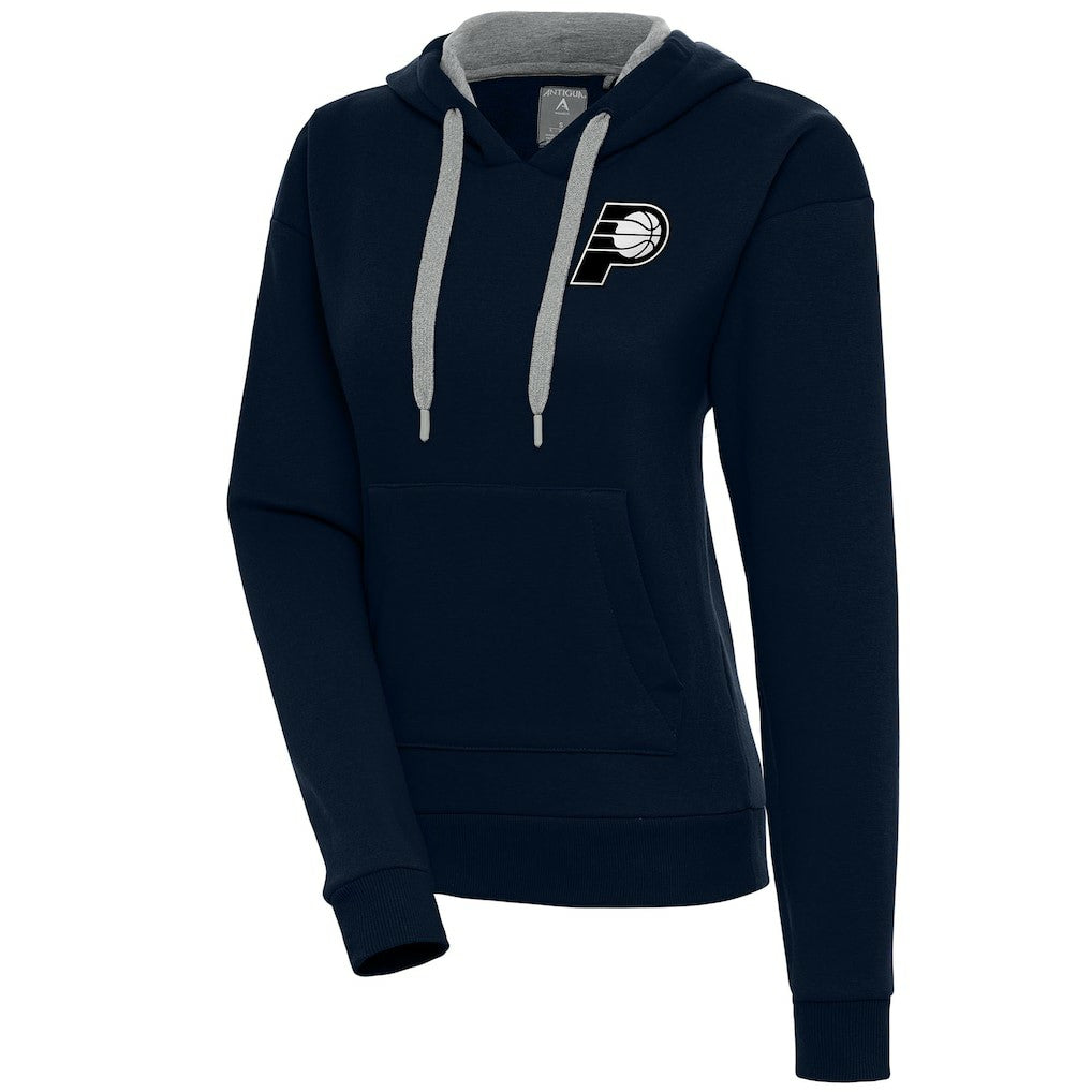 Navy Indiana Pacers Antigua Women's Brushed Metallic Victory Pullover Hoodie - Navy cheap | NBA