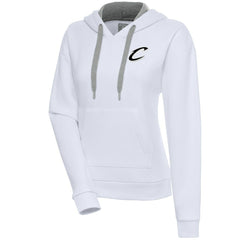 White Cleveland Cavaliers Antigua Women's Brushed Metallic Victory Pullover Hoodie - White sale | NBA
