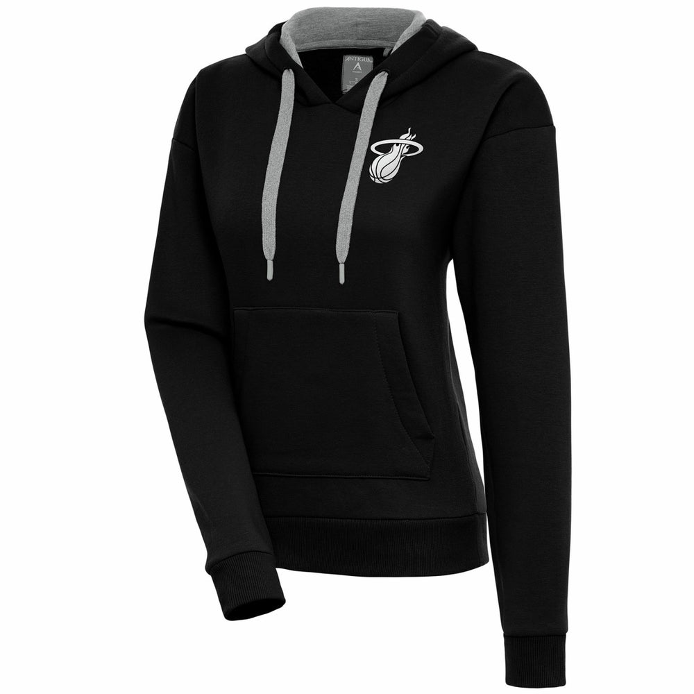 Black Miami Heat Antigua Women's Brushed Metallic Victory Pullover Hoodie - Black discount | NBA