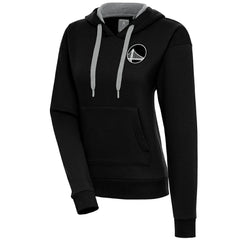 Black Golden State Warriors Antigua Women's Brushed Metallic Victory Pullover Hoodie - Black for sale | NBA