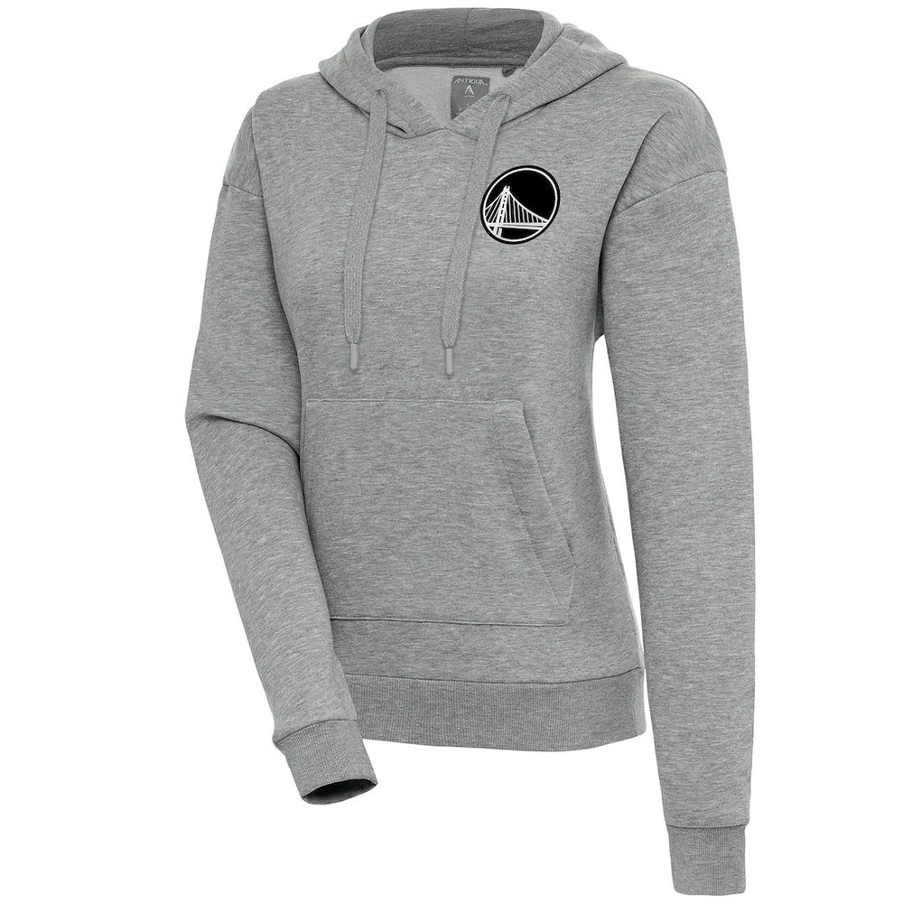 Heather Gray Golden State Warriors Antigua Women's Brushed Metallic Victory Pullover Hoodie - Heather Gray on sale | NBA