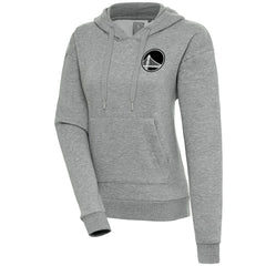 Heather Gray Golden State Warriors Antigua Women's Brushed Metallic Victory Pullover Hoodie - Heather Gray on sale | NBA