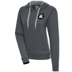 Charcoal Boston Celtics Antigua Women's Brushed Metallic Victory Pullover Hoodie - Charcoal outlet | NBA