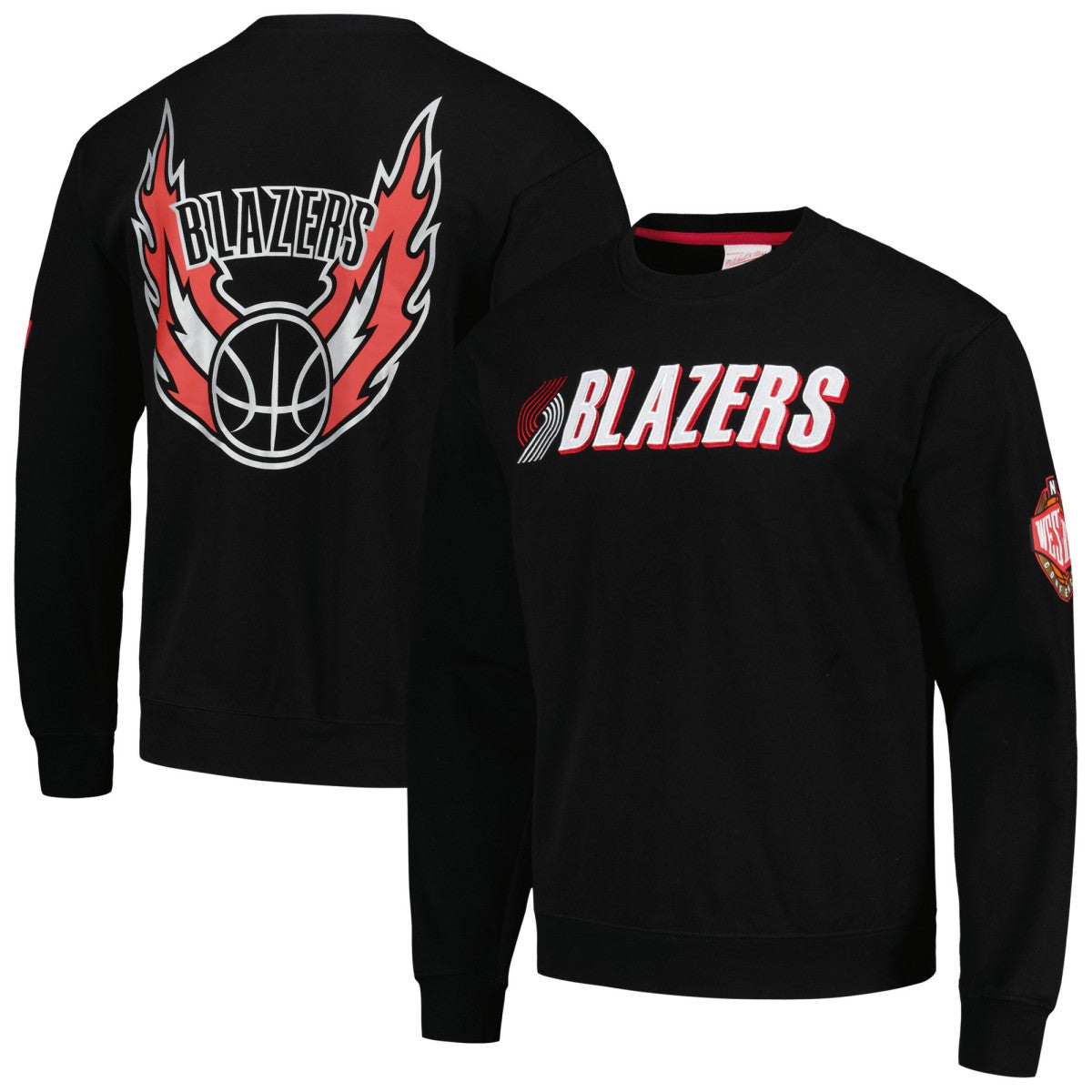Black Portland Trail Blazers Hardwood Classics There and Back Pullover Sweatshirt | NBA