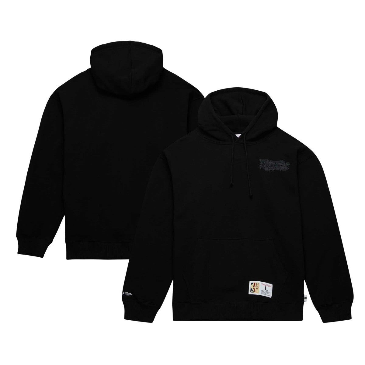 Black Toronto Raptors Hardwood Classics Tonal Pullover Hoodie | NBA