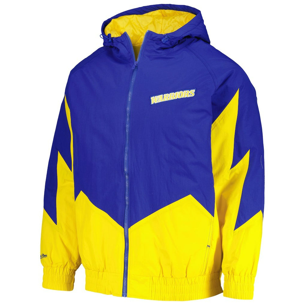 Royal Golden State Warriors Hardwood Classics Retro Quilted Raglan Full-Zip Hoodie sale | NBA