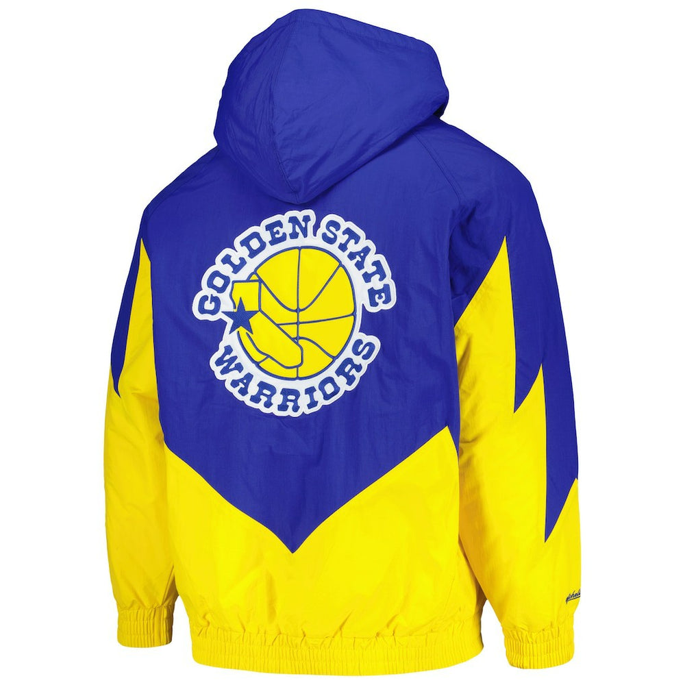 Royal Golden State Warriors Hardwood Classics Retro Quilted Raglan Full-Zip Hoodie sale | NBA