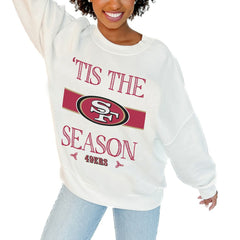 San Francisco 49ers Gameday Couture Women's Oversized Take A Holiday Pullover Sweatshirt | NFL New