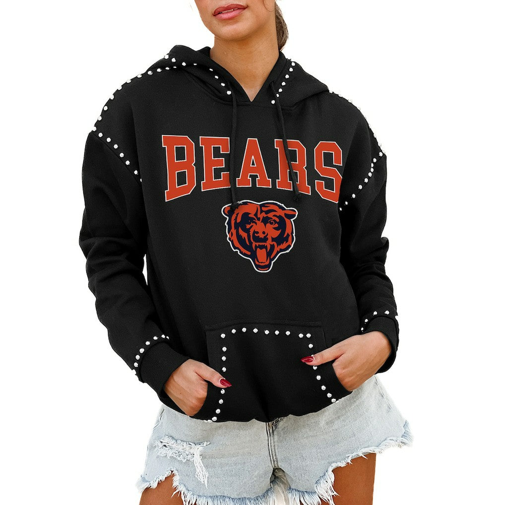 Chicago Bears Gameday Couture Women's Oversized Catch the Vibe Studded Pullover Hoodie | NFL Near me