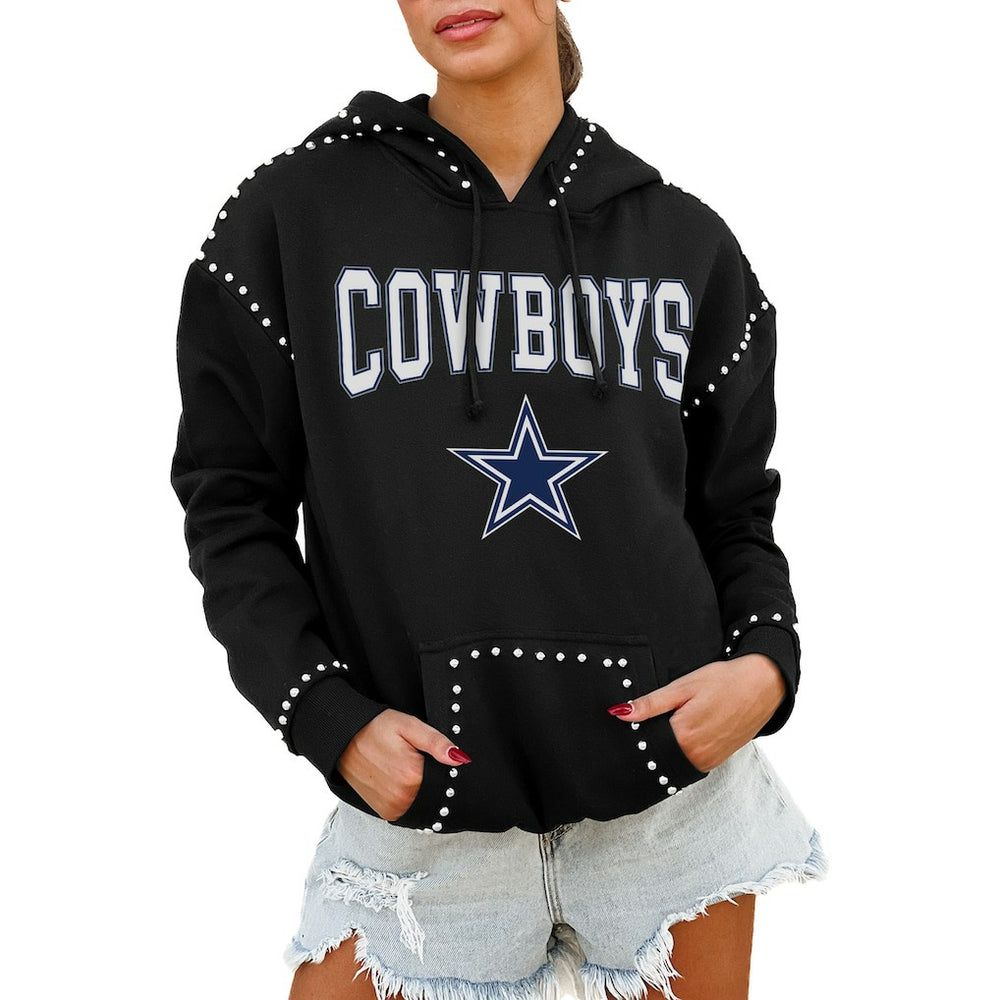 Dallas Cowboys Gameday Couture Women's Oversized Catch the Vibe Studded Pullover Hoodie | NFL Sale
