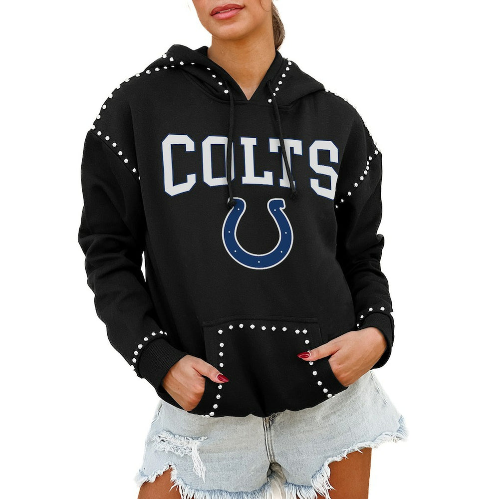 Indianapolis Colts Gameday Couture Women's Oversized Catch the Vibe Studded Pullover Hoodie | NFL Near me
