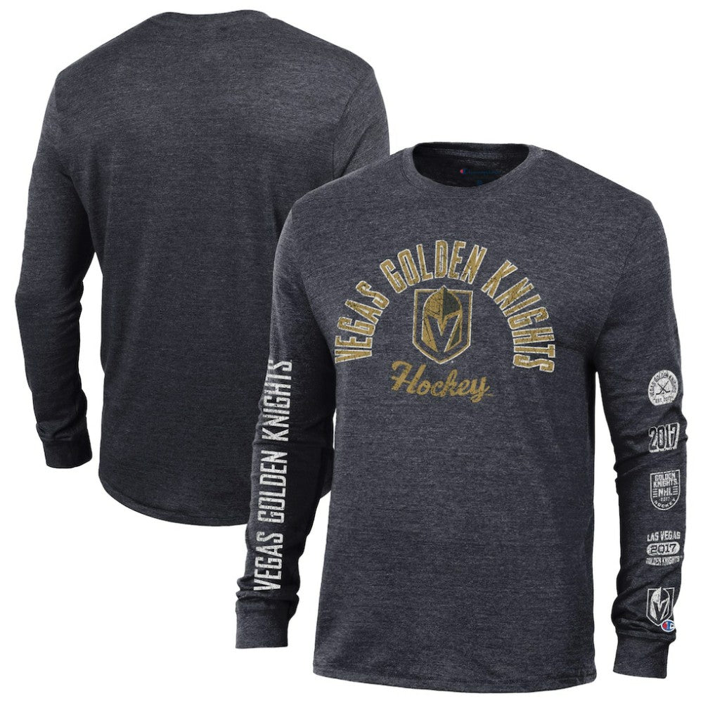 Vegas Golden Knights Champion Multi-Logo Tri-Blend Long Sleeve T-Shirt -  NHL T-shirts