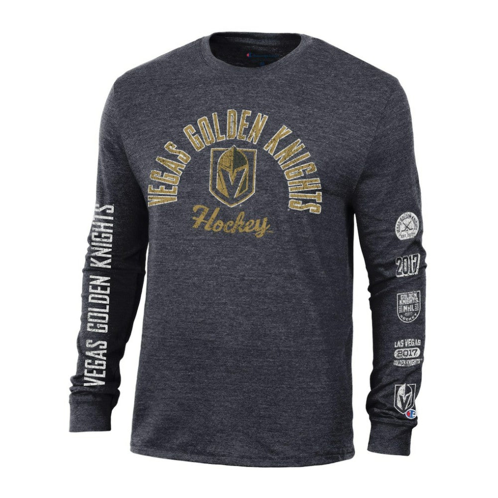 Vegas Golden Knights Champion Multi-Logo Tri-Blend Long Sleeve T-Shirt -  NHL T-shirts