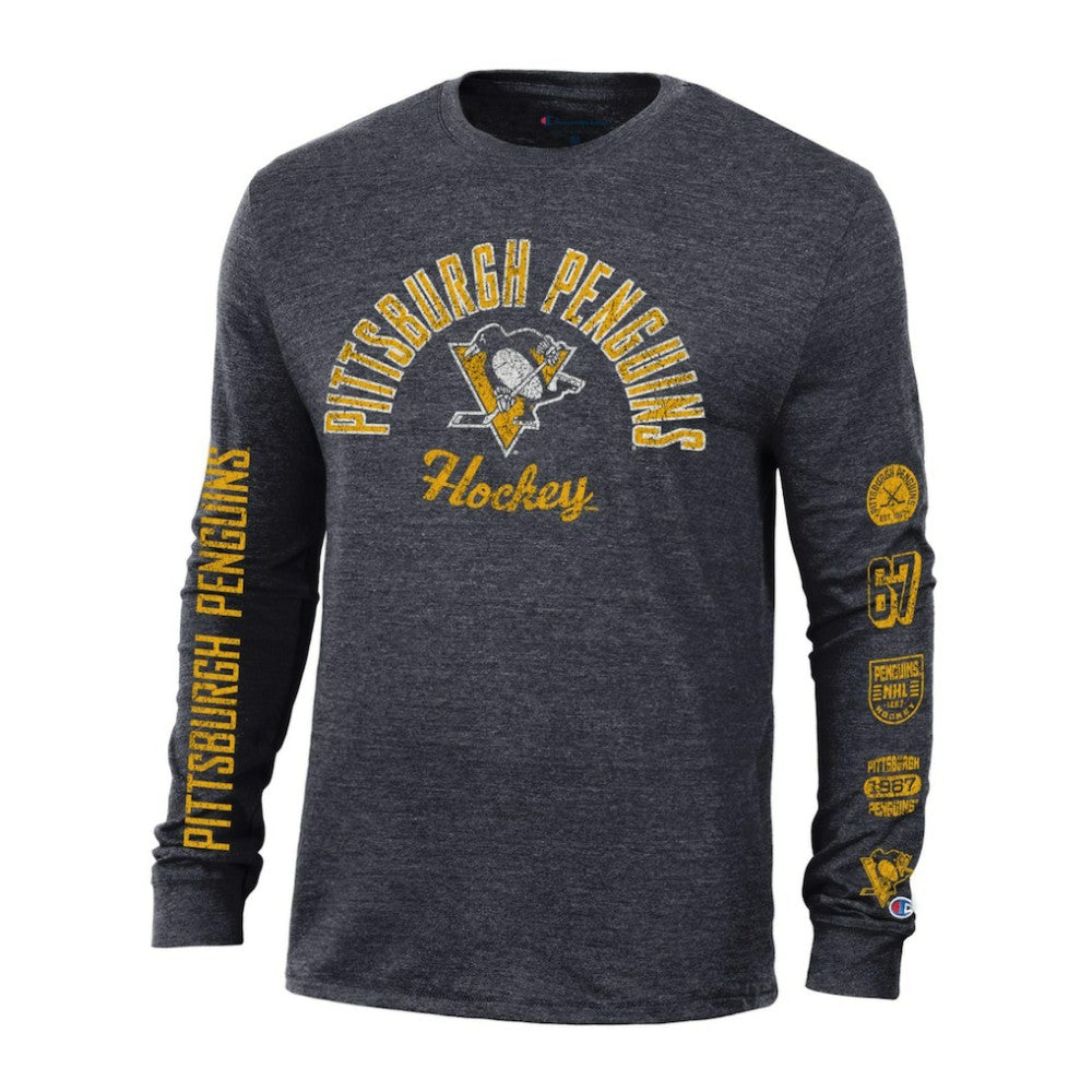 Pittsburgh Penguins Champion Multi-Logo Tri-Blend Long Sleeve T-Shirt -  NHL T-shirts