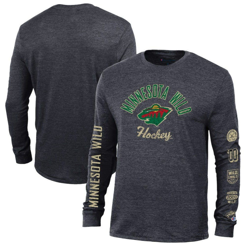 Minnesota Wild Champion Multi-Logo Tri-Blend Long Sleeve T-Shirt -  NHL T-shirts