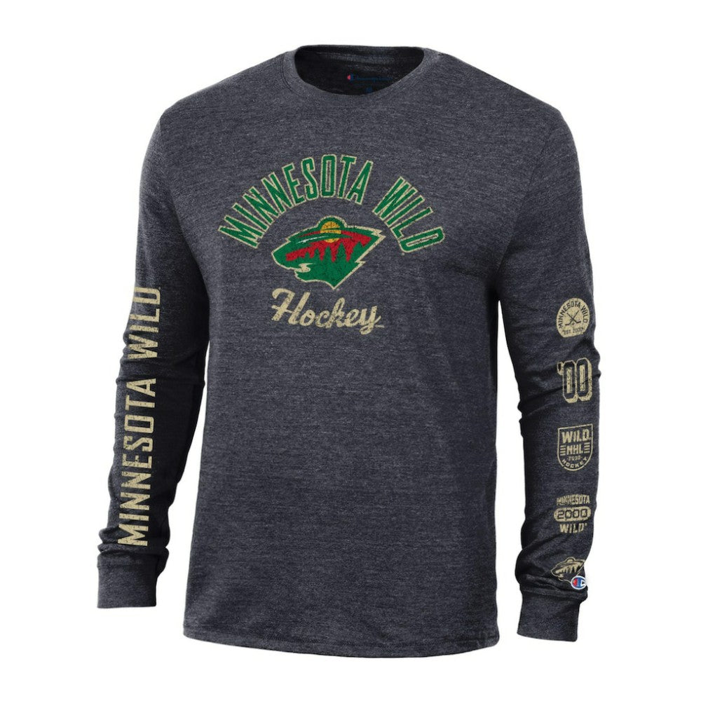 Minnesota Wild Champion Multi-Logo Tri-Blend Long Sleeve T-Shirt -  NHL T-shirts