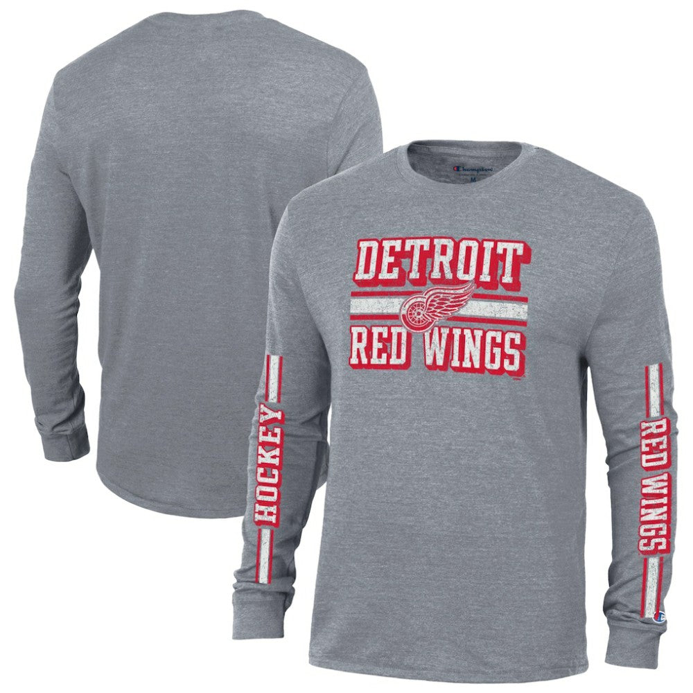Detroit Red Wings Champion Tri-Blend Dual-Stripe Long Sleeve T-Shirt -  NHL T-shirts