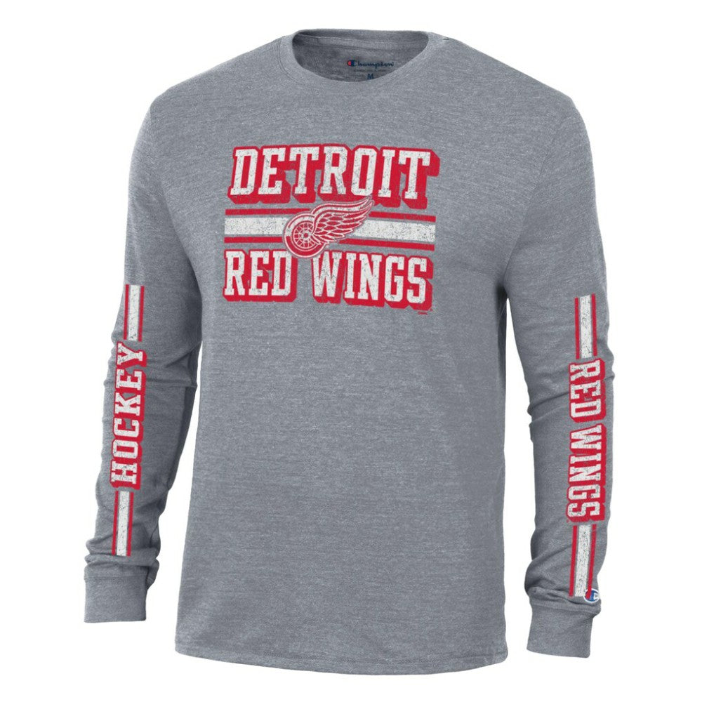 Detroit Red Wings Champion Tri-Blend Dual-Stripe Long Sleeve T-Shirt -  NHL T-shirts