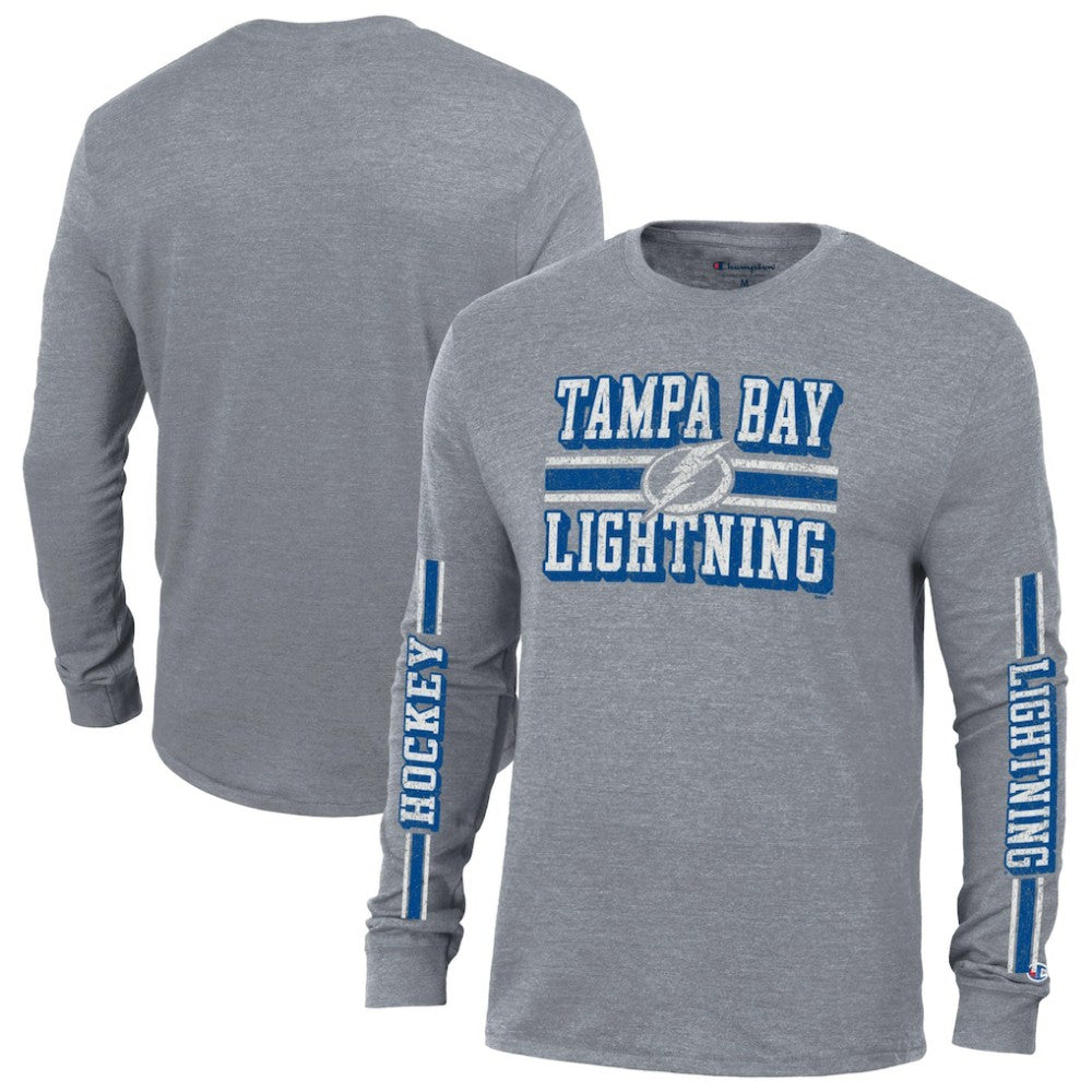 Tampa Bay Lightning Champion Tri-Blend Dual-Stripe Long Sleeve T-Shirt -  NHL T-shirts