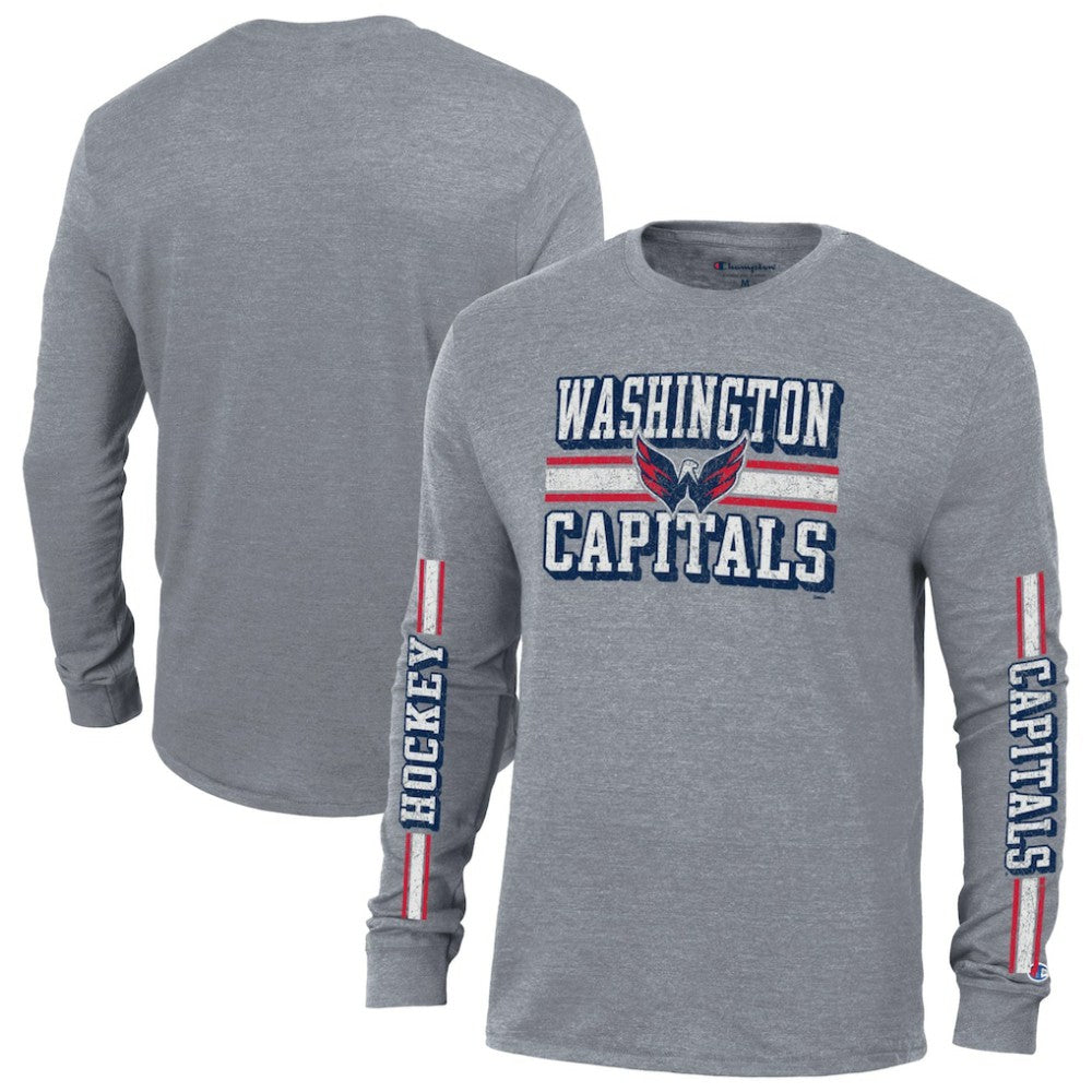 Washington Capitals Champion Tri-Blend Dual-Stripe Long Sleeve T-Shirt -  NHL T-shirts