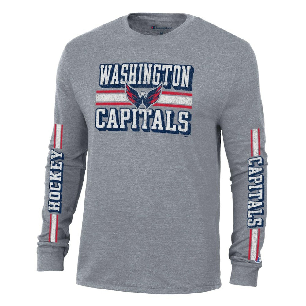 Washington Capitals Champion Tri-Blend Dual-Stripe Long Sleeve T-Shirt -  NHL T-shirts