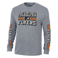 Philadelphia Flyers Champion Tri-Blend Dual-Stripe Long Sleeve T-Shirt -  NHL T-shirts