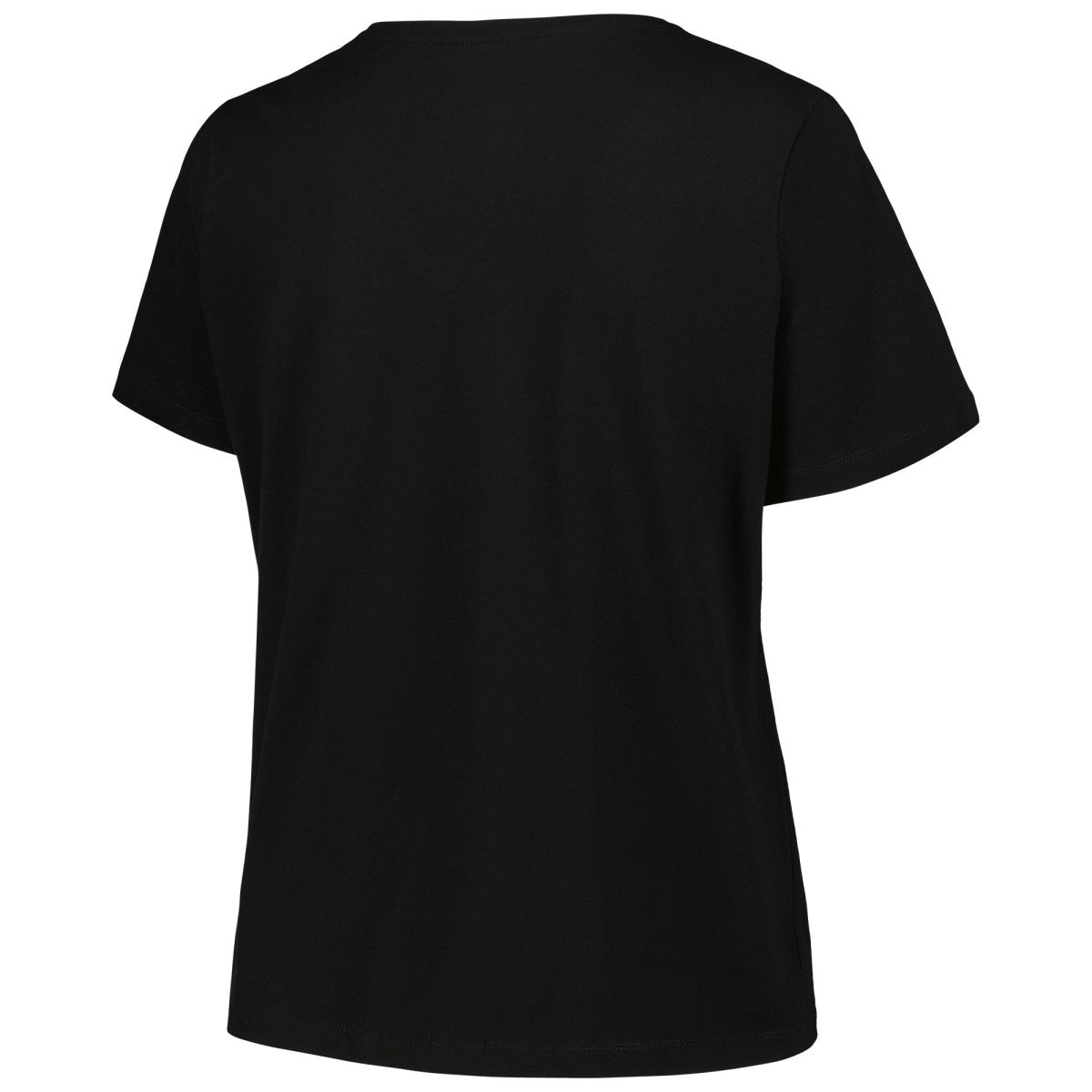 Black Milwaukee Bucks Profile Women's Plus Size Arch Over Logo V-Neck T-Shirt | NBA