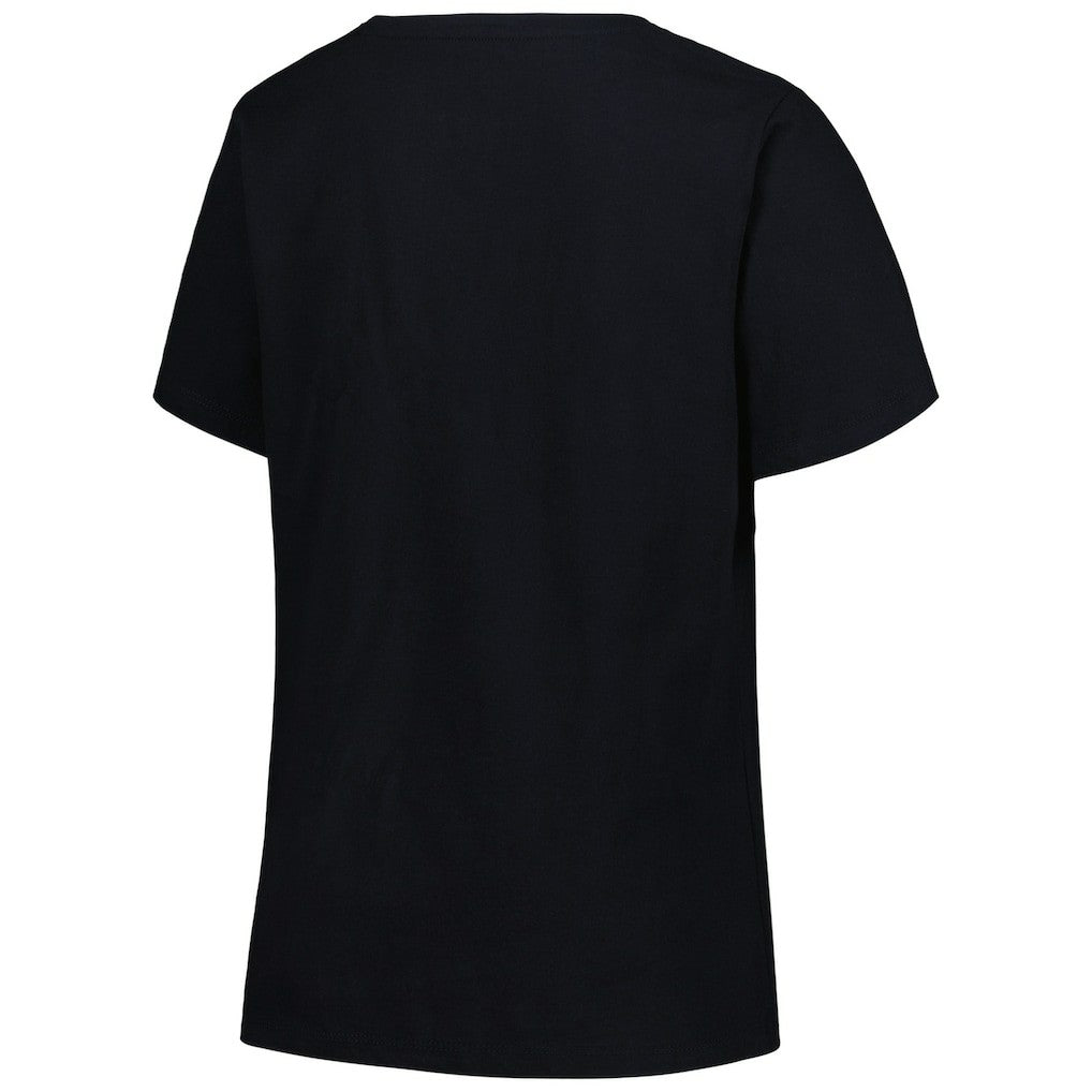 Black Orlando Magic Profile Women's Plus Size Arch Over Logo V-Neck T-Shirt | NBA
