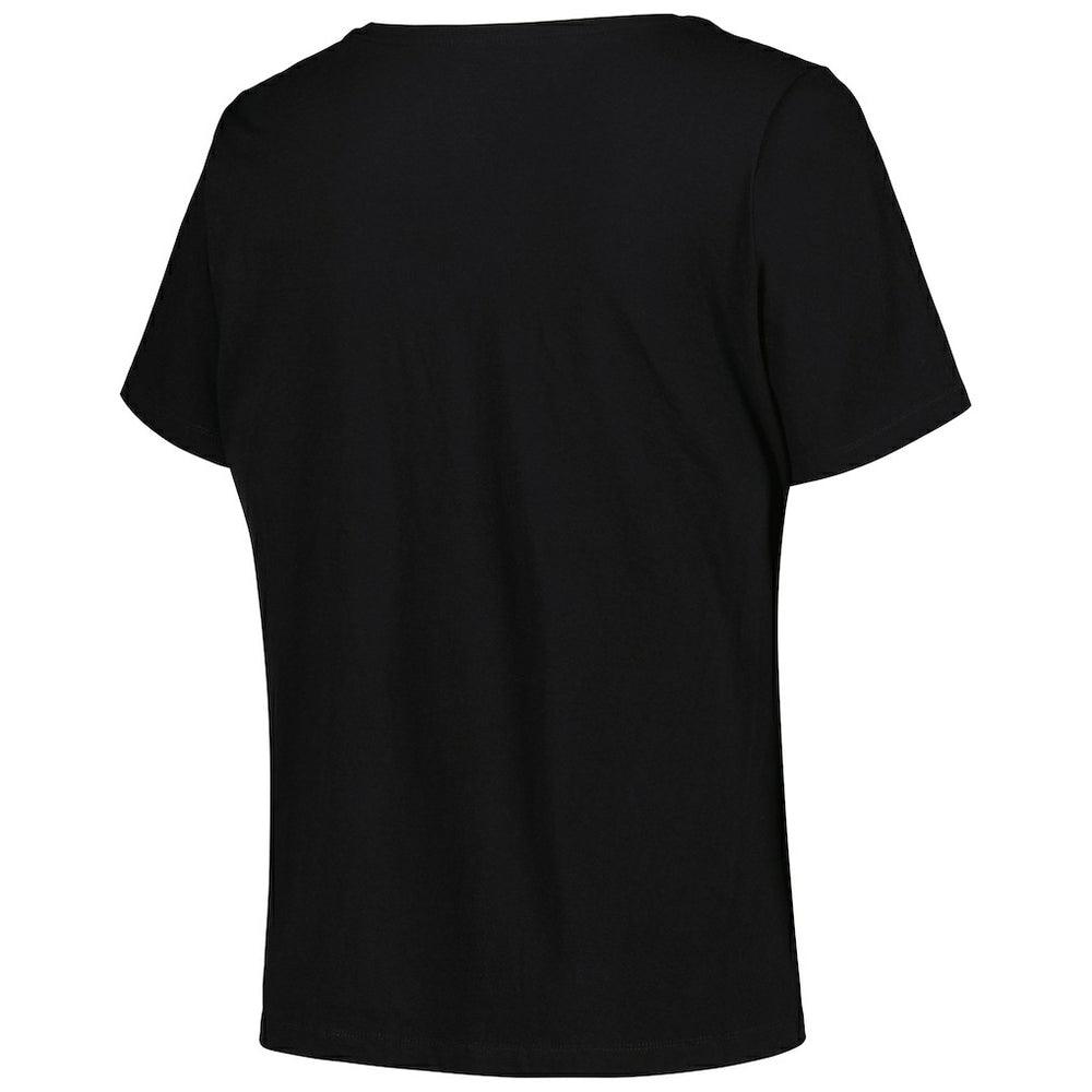 Black Golden State Warriors Profile Women's Plus Size Arch Over Logo V-Neck T-Shirt sale | NBA