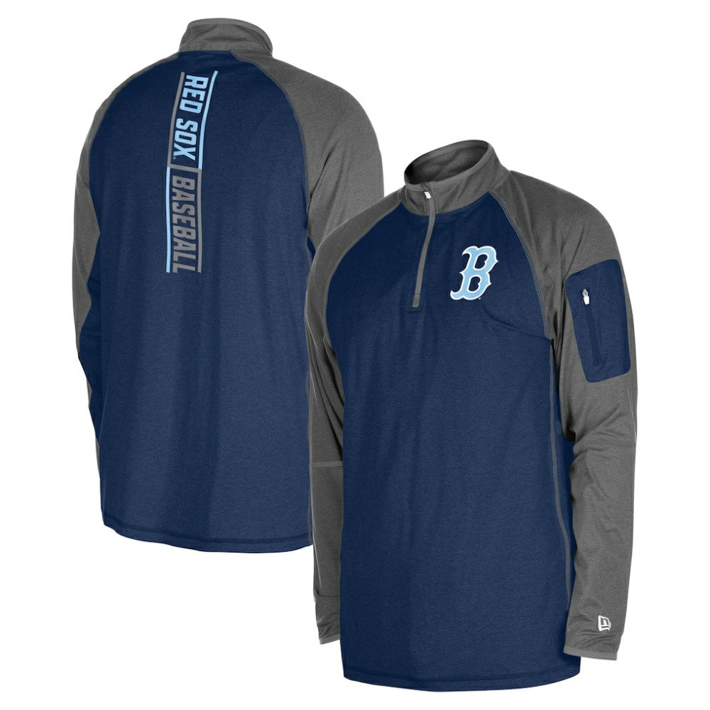Boston Red Sox New Era Father's Day Raglan Quarter-Zip Top - MLB Tops