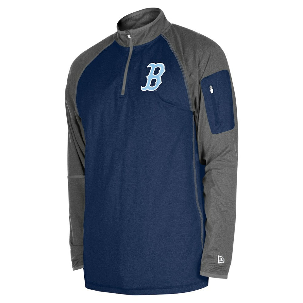 Boston Red Sox New Era Father's Day Raglan Quarter-Zip Top - MLB Tops
