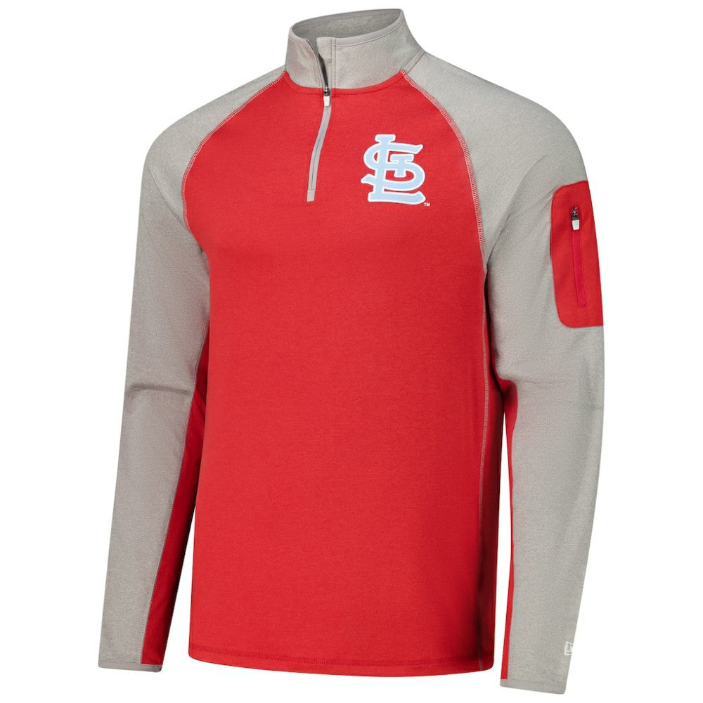 St. Louis Cardinals New Era Father's Day Raglan Quarter-Zip Top - MLB Tops