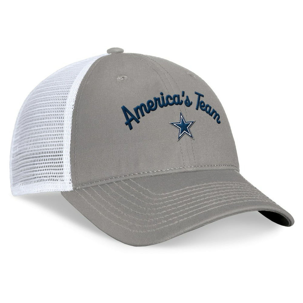 Dallas Cowboys Women's Fundamentals Slogan Trucker Adjustable Hat | NFL Sale