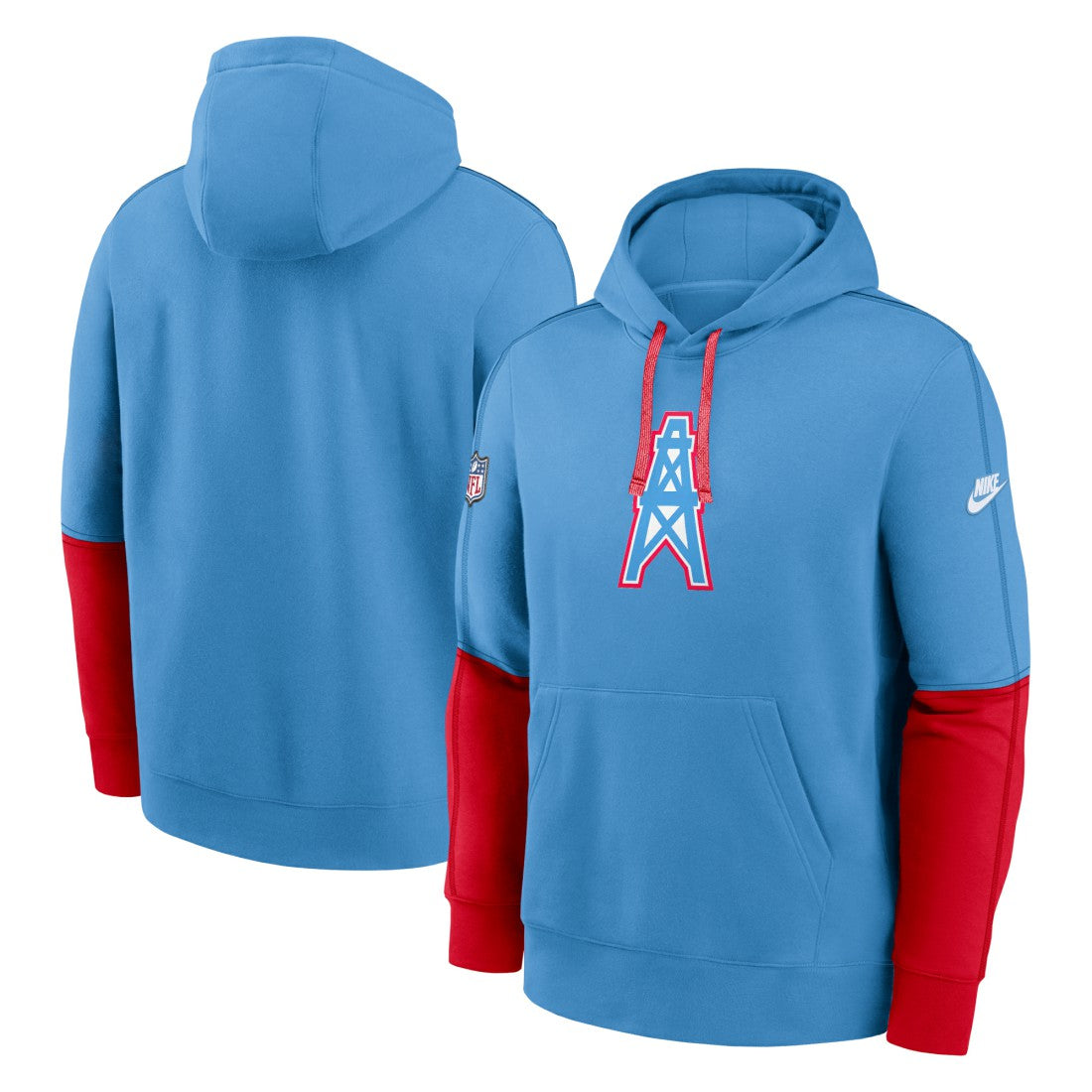 Tennessee Titans Oilers Throwback Alternate Logo Club Tri-Blend Pullover Hoodie | NFL US