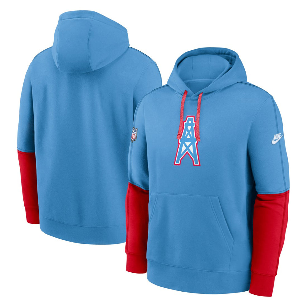 Tennessee Titans Oilers Throwback Alternate Logo Club Tri-Blend Pullover Hoodie | NFL US