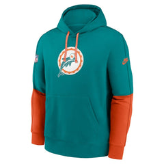 Miami Dolphins Throwback Logo Club Tri-Blend Pullover Hoodie | NFL Outlet