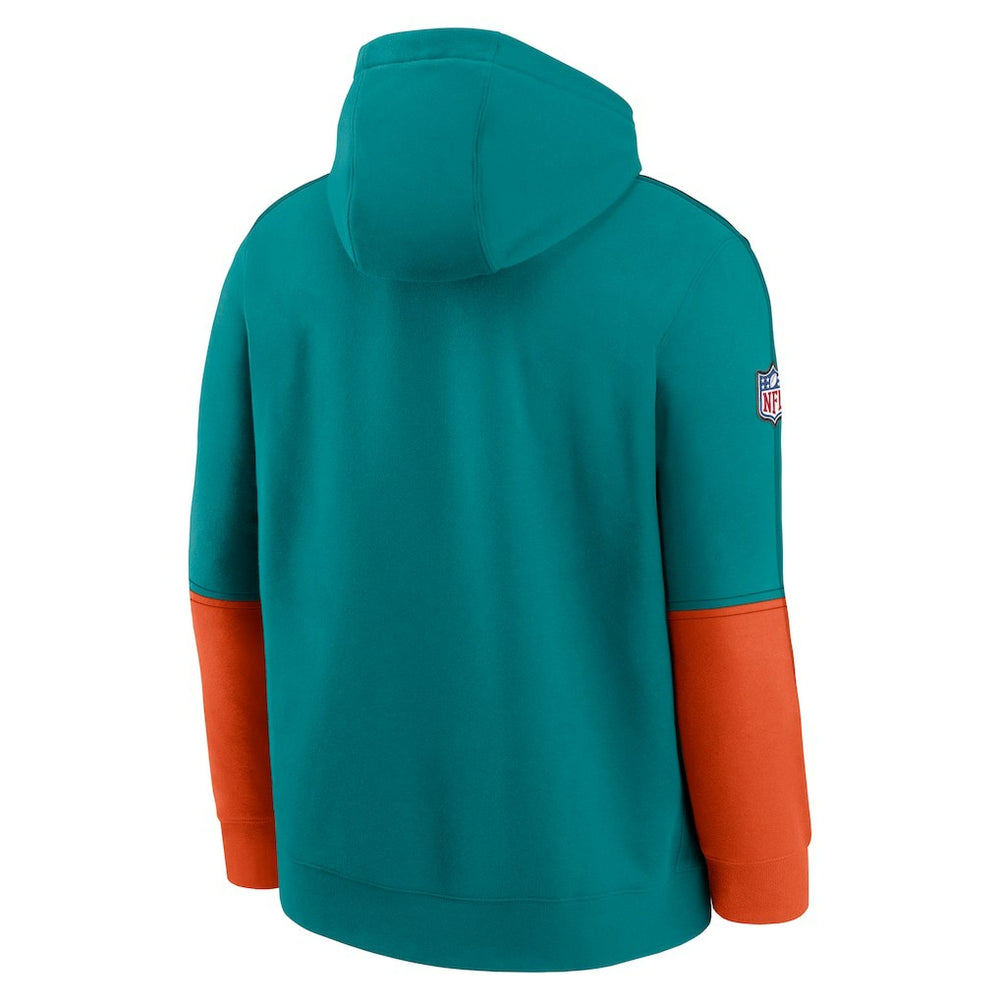 Miami Dolphins Throwback Logo Club Tri-Blend Pullover Hoodie | NFL Outlet