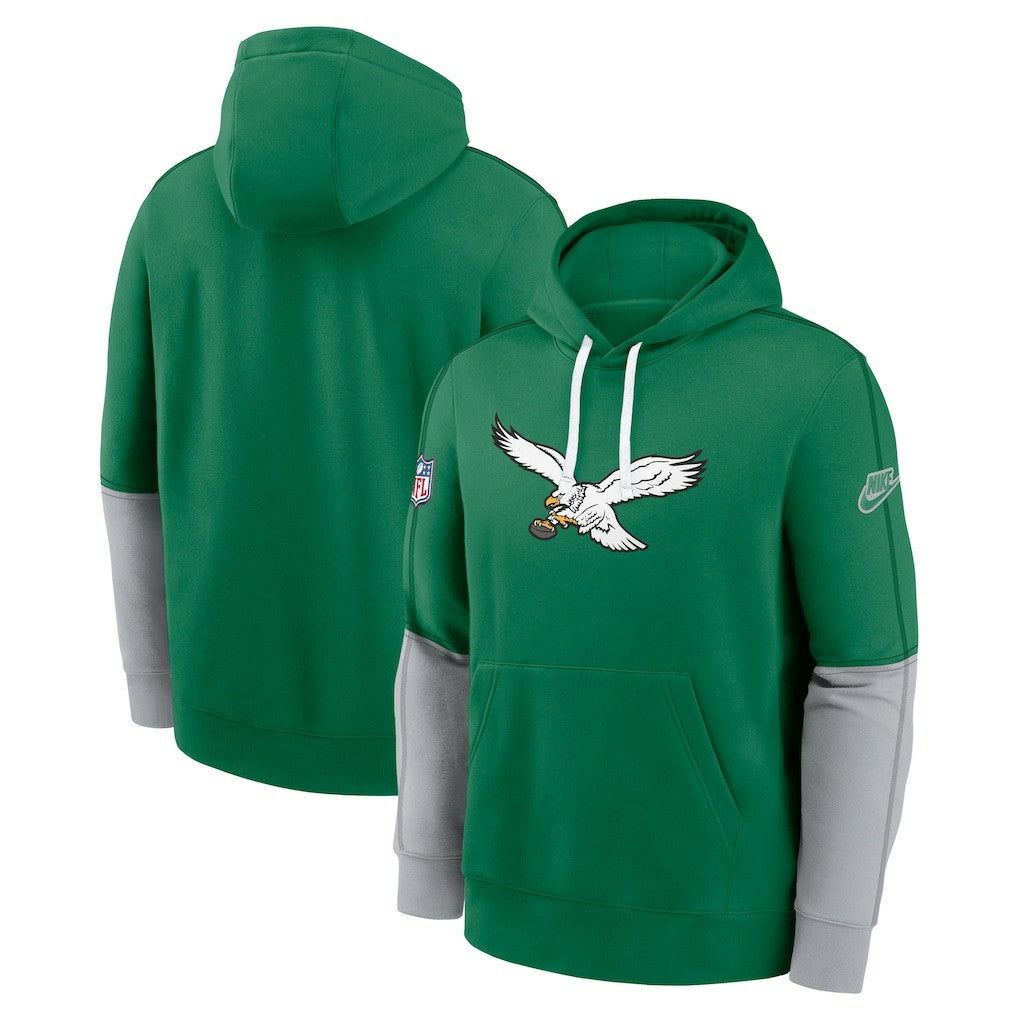 Philadelphia Eagles Throwback Logo Club Tri-Blend Pullover Hoodie | NFL New