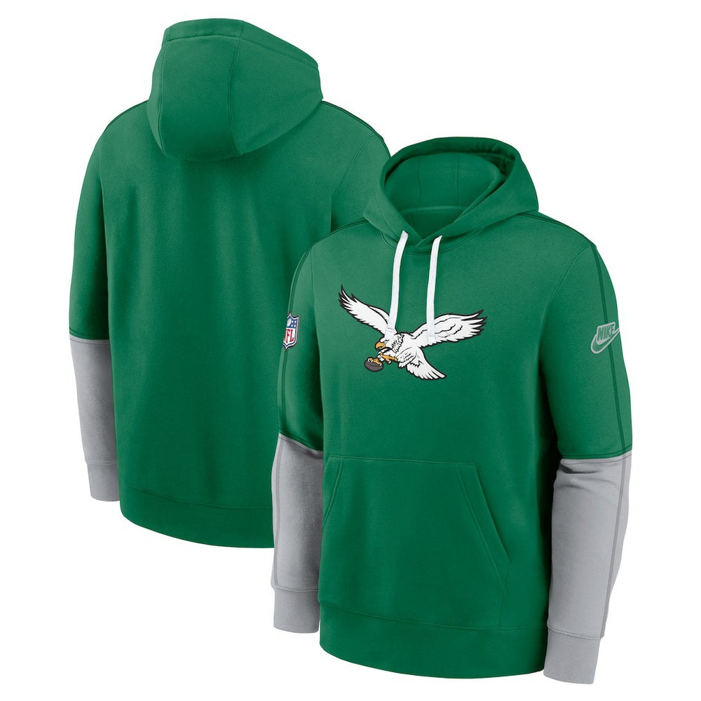 Philadelphia Eagles Throwback Logo Club Tri-Blend Pullover Hoodie | NFL New