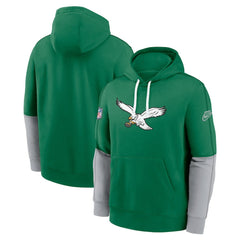 Philadelphia Eagles Throwback Logo Club Tri-Blend Pullover Hoodie | NFL New