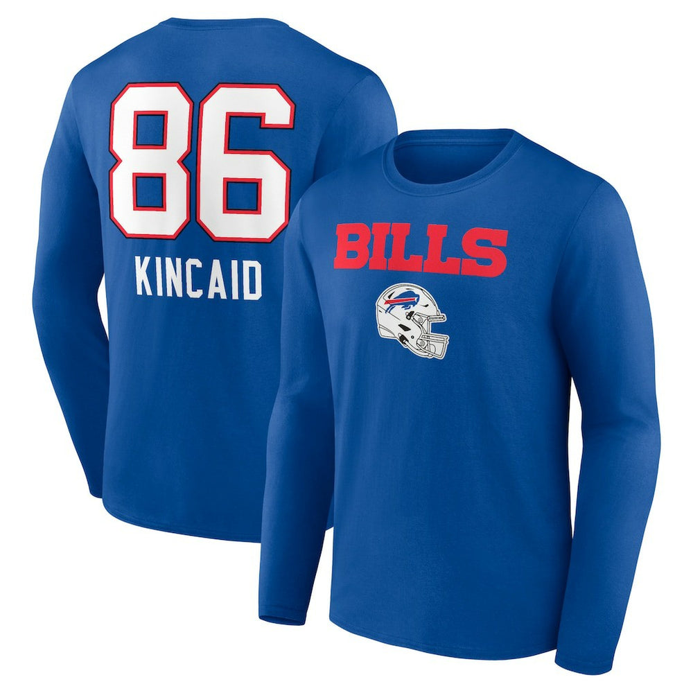 Buffalo Bills Dalton Kincaid  Team Wordmark Player Name & Number Long Sleeve T-Shirt | NFL Online