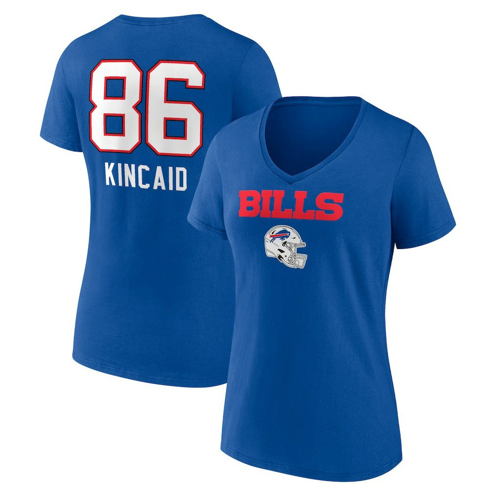 Buffalo Bills Dalton Kincaid  Women's Team Wordmark Player Name & Number V-Neck T-Shirt | NFL US