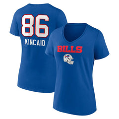 Buffalo Bills Dalton Kincaid  Women's Team Wordmark Player Name & Number V-Neck T-Shirt | NFL US