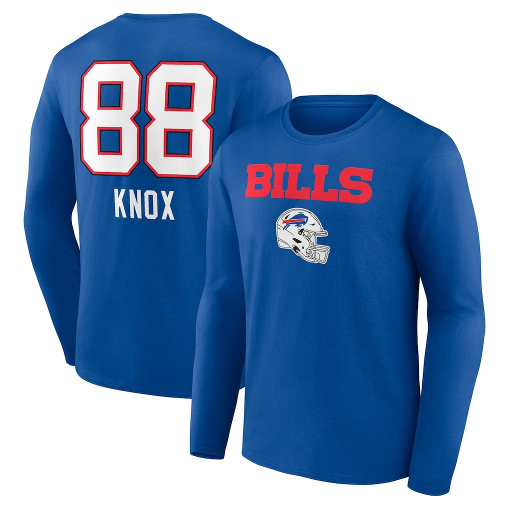 Buffalo Bills Dawson Knox  Team Wordmark Player Name & Number Long Sleeve T-Shirt | NFL Discount