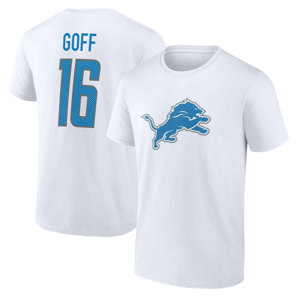 Detroit Lions Jared Goff  Icon Player Name & Number T-Shirt | NFL US