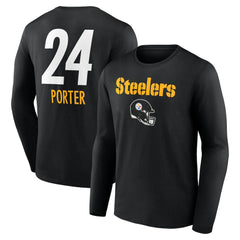 Pittsburgh Steelers Joey Porter Jr.  Team Wordmark Player Name & Number Long Sleeve T-Shirt | NFL US