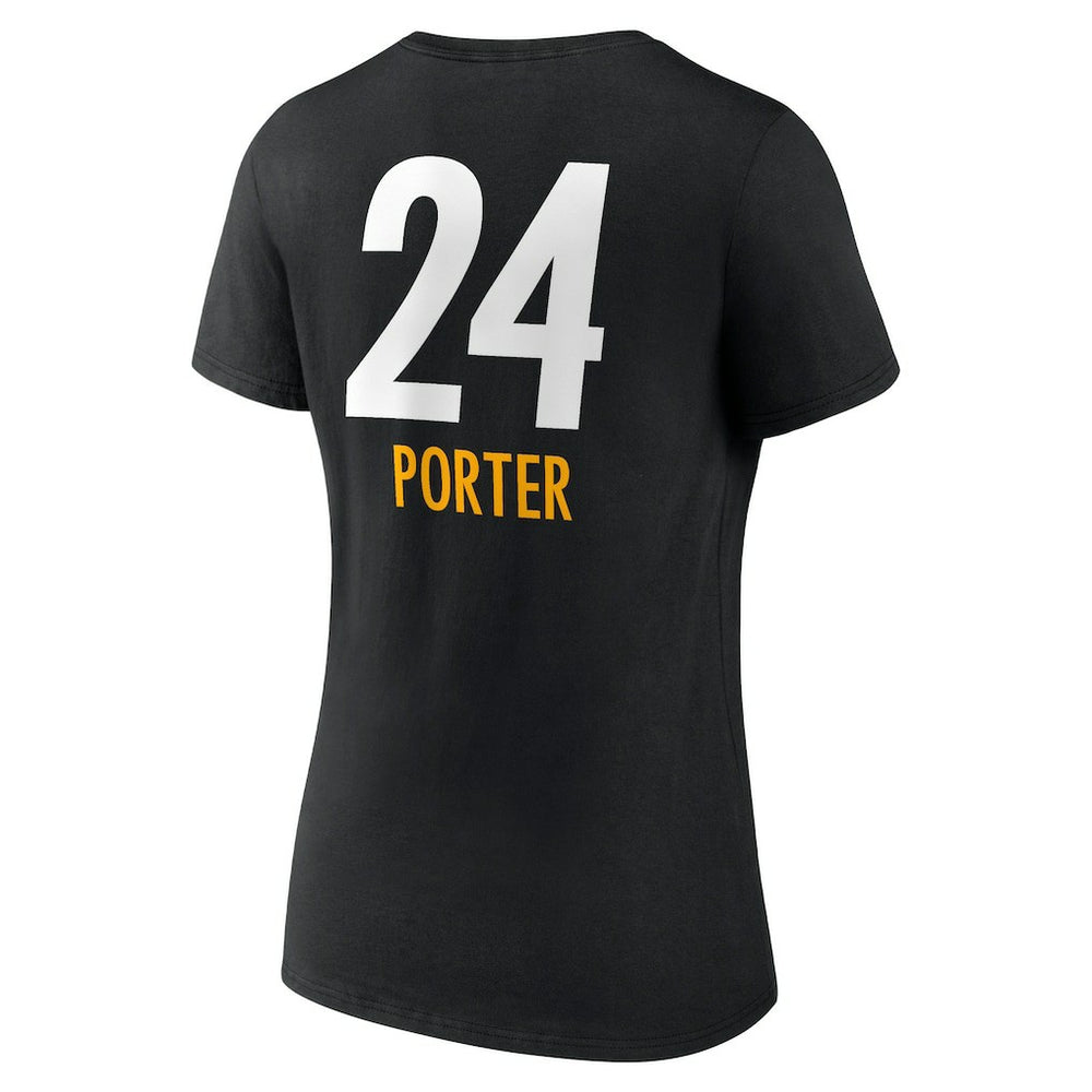 Pittsburgh Steelers Joey Porter Jr.  Women's Team Wordmark Player Name & Number V-Neck T-Shirt | NFL US