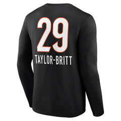 Cincinnati Bengals Cam Taylor-Britt  Team Wordmark Player Name & Number Long Sleeve T-Shirt | NFL Hot