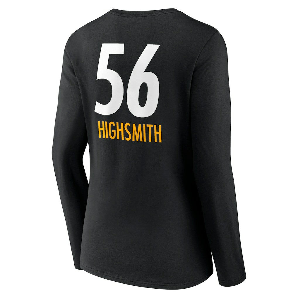 Pittsburgh Steelers Alex Highsmith  Women's Team Wordmark Player Name & Number Long Sleeve V-Neck T-Shirt | NFL US
