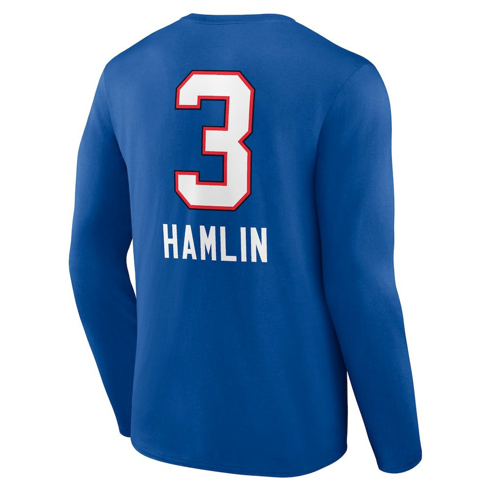 Buffalo Bills Damar Hamlin  Team Wordmark Player Name & Number Long Sleeve T-Shirt | NFL Near me